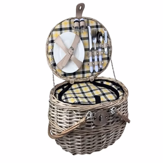 Cesta de almacenamiento de mimbre con forro y cesta de mimbre para comida/pan
