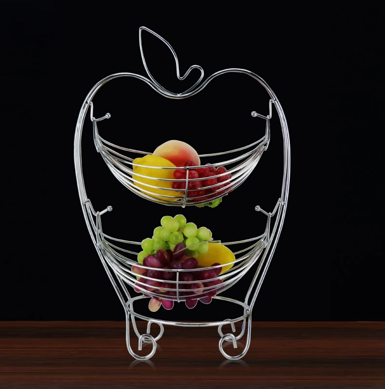 Creative Apple-Shaped Hammock Pear-Shaped 2-Tier Fruit Storage Rack Fruit Basket