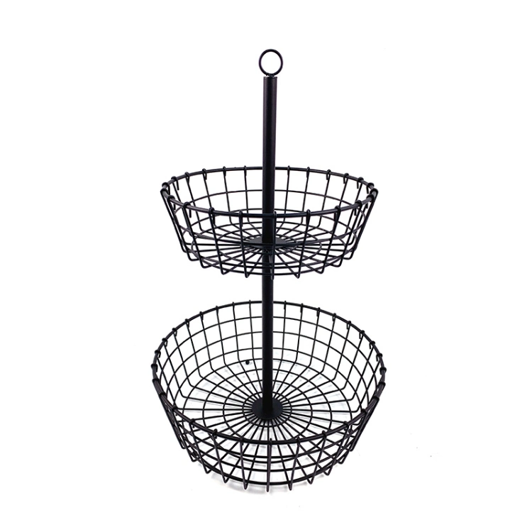 Detachable Kitchen Rack Storage Organizer 2 Tier Metal Wire Fruit Basket