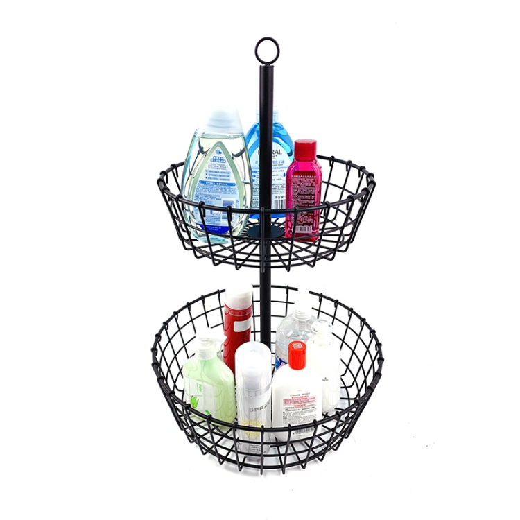 Detachable Kitchen Rack Storage Organizer 2 Tier Metal Wire Fruit Basket