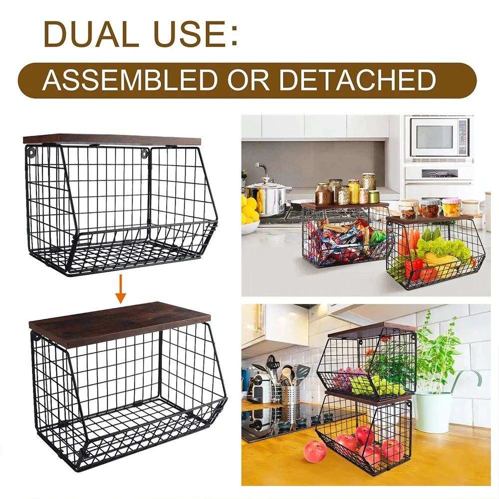 Nordic Style Metal Storage Basket Antique Black Fruits Tableware Nesting Rectangular Basket and Kitchenware Storage Wire Baskets