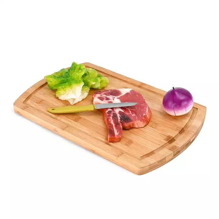 Extra Large Natural Oval Bamboo Cutting Board with Juice Grooves for Kitchenware