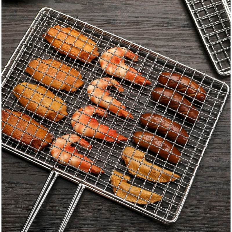 Barbecue Flat Stainless Steel Oven Baking Wire Mesh Tray / Steel Grid / Cooling Rack