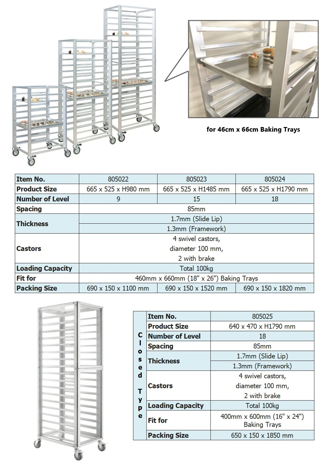 Bakery Cafe Restaurant Catering Aluminum Gn Pan Baking Tray Trolley Bread Cooling Rack