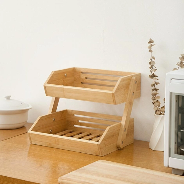 Bamboo Fruit Basket 3 Tier Vegetable Bowl for Kitchen Storage Display Rack