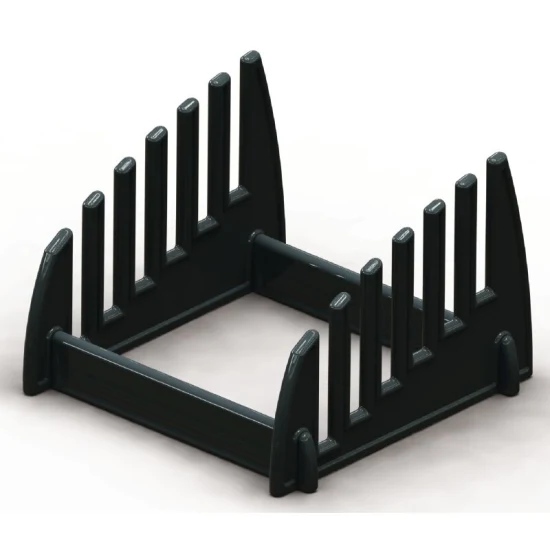 Soporte para tabla de cortar de plástico negro, estante para tabla de cortar, soporte para tabla de cocina, almacenamiento de bloques para cortar, seis ranuras de 12mm