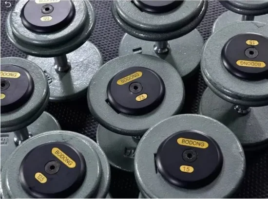 Venta caliente Conjunto de mancuernas Precio más barato Fabricación de mancuernas de hierro fundido Gimnasio personalizado Fitness Mancuerna Levantamiento de pesas Entrenamiento de potencia Hornear Mancuerna fija de cabeza redonda