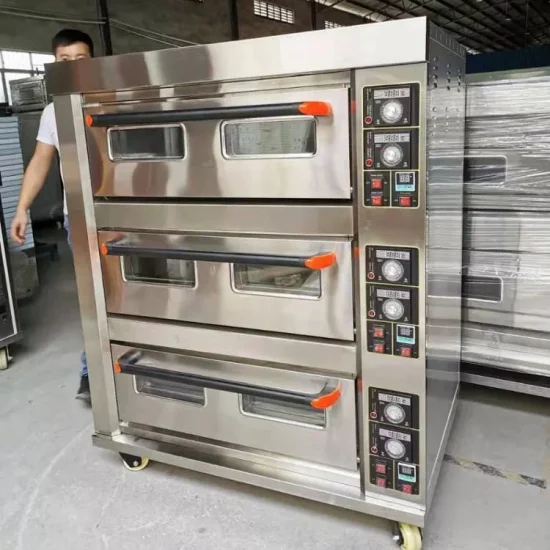 Comercial Gas 3 Cubierta 6 Bandejas Horno Máquina de pan Pizza Equipo de panadería Horno para hornear